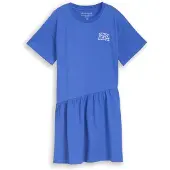 Tom Tailor Mädchen Mini-Kleid mit Print, blau, Uni, Gr. 140