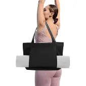 Unyqoos Große Canvas-Sporttasche für Damen – Yoga- & Fitnesstasche mit Platz für Yogamatte, Fächer für Handy, Geldbörse & Schlüssel, waschbar