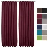 Beautissu Amelie TK Vorhang mit Kräuselband 140x245cm Bordeaux 2tlg