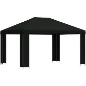 Syfax Pavillon 4 x 3 m Schwarz Polyester und Stahl 190 gsm