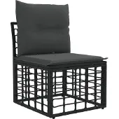 vidaXL Outdoor-Sofagarnitur Schwarz Polyester