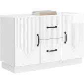 vidaXL Sideboard Hochglanz Weiß 89 x 34,5 x 57 cm Holzwerkstoff