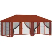 vidaXL Pavillon Dach mit Seitenwänden Terrakotta 600,5 x 300,5 cm