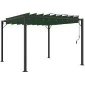 vidaXL Gazebo mit Lamellen-Dach 3 x 3 x 2,14 m Grün