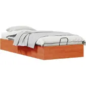 vidaXL Ottoman Bettgestell mit Stauraum Wachsbraun 75 x 190 cm