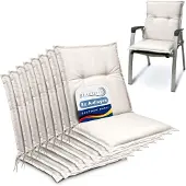 Beautissu 8er Set Niedriglehner Auflagen Base NL, 100x50cm, Natur