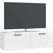 vidaXL Wandmontierter TV-Schrank Hochglanz Weiß 98 x 31 x 30 cm