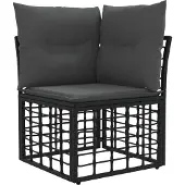 vidaXL Outdoor-Sofagarnitur Schwarz Polyester