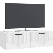 vidaXL Wandmontierter TV-Schrank Hochglanz Weiß 98 x 41 x 30 cm