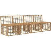 vidaXL 4-Sitzer Garten-Sofa ohne Armlehnen 4 stk. 4-Sitzanzahl Natur