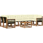 vidaXL Outdoor-Sofagarnitur 8 stk. Natur und Creme