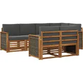 vidaXL Outdoor-Sofagarnitur 6 Stk. Natur und Anthrazit