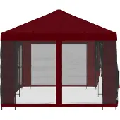 vidaXL Garten Pavillon mit Seitenwänden 6 x 3 m Bordeauxrot