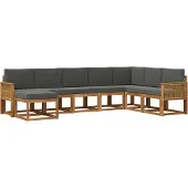vidaXL Outdoor-Sofagarnitur 8 Stk. Natur und Anthrazit