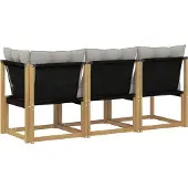 vidaXL Outdoor Mittel- und Ecksofa mit Kissen 3 Stück Weiß