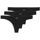 HUGO für Damen. 50566737 Set 3 Tangas Micro schwarz (M), Heimtextilien, Polyamid
