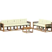 vidaXL Outdoor-Sofagarnitur 8 stk. Natur und Creme