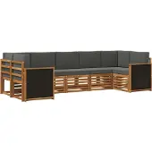 vidaXL Outdoor-Sofagarnitur 6 Stk. Natur und Anthrazit