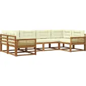 vidaXL Outdoor-Sofagarnitur 6 Stk. Natur und Creme