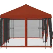 vidaXL Pavillon mit Seitenwänden 6 x 3 m Terrakotta