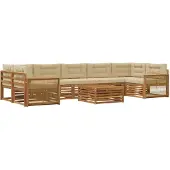 vidaXL Outdoor-Sofagarnitur 8 Stk. Natur und Beige