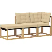 vidaXL Sectional Sofa Einheiten mit Kissen 3 Stück Weiß