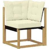 vidaXL Outdoor-Sofagarnitur mit Kissen 9 pcs Weiß und Creme