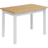 vidaXL Esstisch EKAI Weiß 112 x 70 x 76,5 cm Massives Kiefernholz