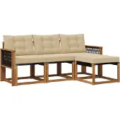 vidaXL Outdoor-Sofagarnitur 4 Stk. Natur und Beige