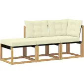 vidaXL Sectional Sofa Einheiten mit Kissen 3 Stück Weiß