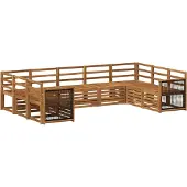 vidaXL Outdoor-Sofagarnitur 7 Stk. Natur Massivholz Akazie