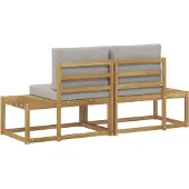 vidaXL Outdoor End Sofa mit Kissen 2 Stück Weiß Massivholz Akazie