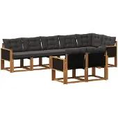 vidaXL Outdoor-Sofagarnitur 8 stk. Natürlich und Schwarz