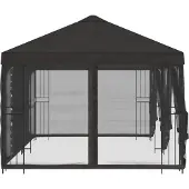 vidaXL Pavillon mit Seitenwänden 6 x 3 m Anthrazit Polyester und Stahl
