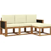 vidaXL Outdoor-Sofagarnitur 4 Stk. Natur und Creme