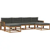 vidaXL Outdoor-Sofagarnitur 6 stk. Natur und Anthrazit