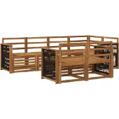 vidaXL Ecksofa Set 6 pcs Natur Massivholz Akazie