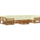 vidaXL Outdoor-Sofagarnitur 8 Stk. Natur und Creme