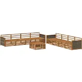 vidaXL Outdoor-Sofagarnitur 9 Stk. Natur Massivholz Akazie