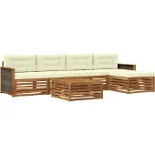 vidaXL Outdoor-Sofagarnitur 6 stk. Natur und Creme