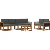vidaXL Outdoor-Sofagarnitur 6 Stk. Natur und Anthrazit