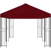 vidaXL Pavillon mit Seitenwänden 6 x 3 m Bordeauxrot