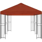 vidaXL Pavillon mit Seitenwänden 6 x 3 m Terrakotta