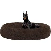 OEM Orthopädisches Hundebett, rundes Kissen, 120 cm, braun, waschbar