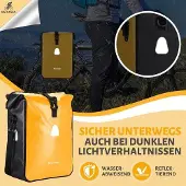 Famanu Fahrradtasche für Gepäckträger mit Schulterriemen - 100% wasserdicht, 18 Liter