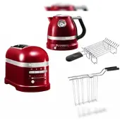 KitchenAid Frühstücks Set mit Wasserkocher, Toaster und Brötchenaufsatz Liebesapfelrot
