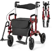 Northix Faltbarer Leichtgewicht-Rollator mit Luftreifen und Sitz