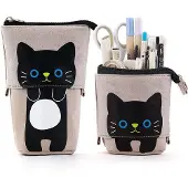 OEM Graues Canvas Etui mit Stifthalter für Schule und Uni
