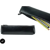 Famanu Federmäppchen aus veganem Eco-Kunstleder - Klassisches Etui in Schwarz - 22 x 55 cm