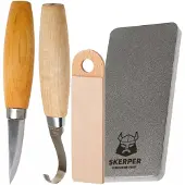 Morakniv Holzschnitz-Set mit Schnitzmesser, Löffelmesser, Schleifstein, Abziehleder und Öl